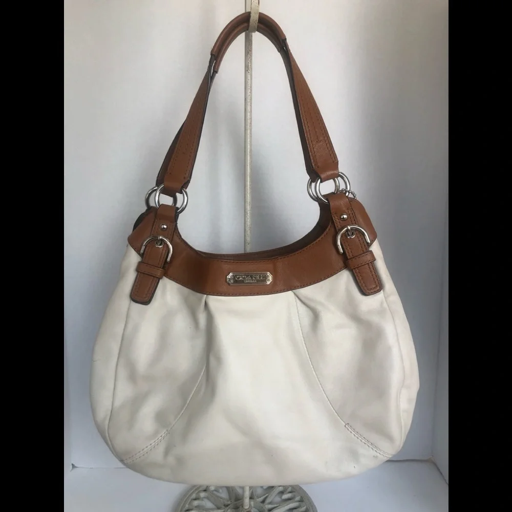 Coach F19453 White Leather Hobo Bag